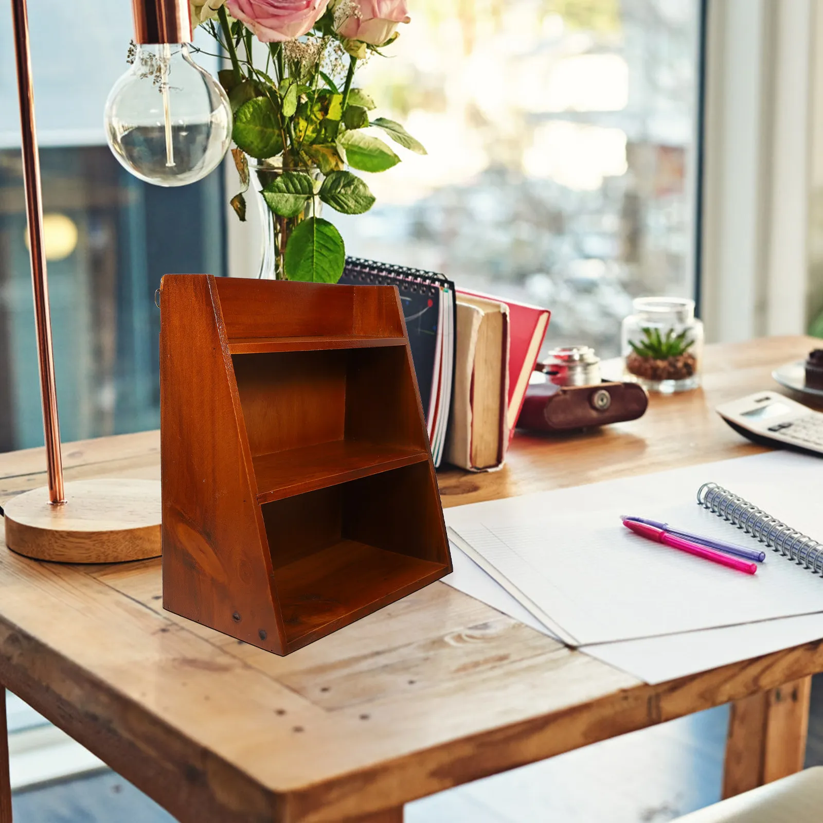 

Настольная многоярусная деревянная полка-органайзер для мелочей: удобный держатель для дома, офиса, общежития