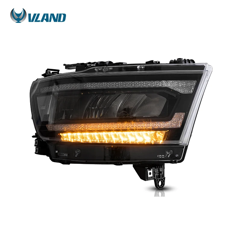 Suitable For Dodge Ram 1500 2019-Up LED Front Head Light With Sequential Turn Signal, Dynamic Streamer Light