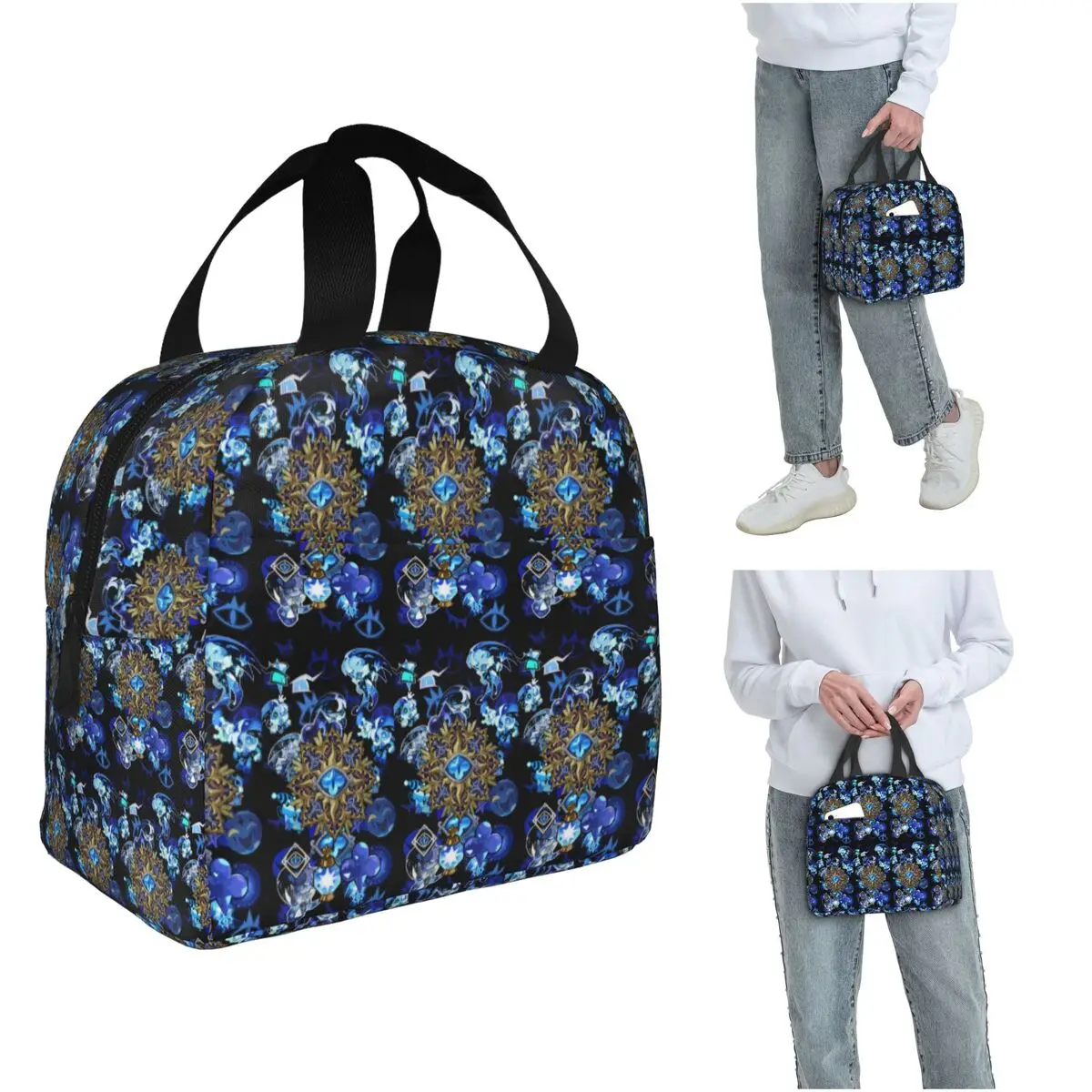 Shadow Milk Cookie Run Kingdom Cute Cartoon Anime Insulated Lunch Bag for Women Kids Portable Food Boxes Thermal Lunch Box Tote
