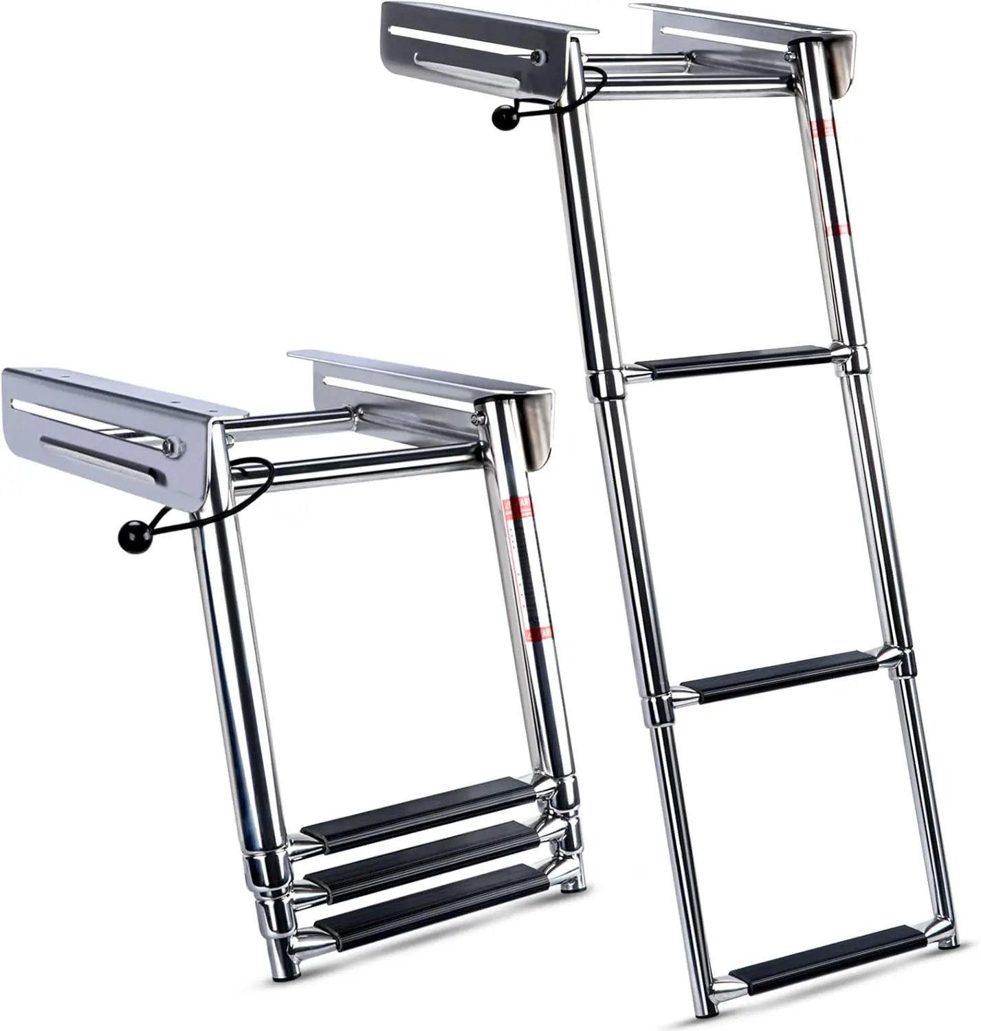 

3/4 Step Stainless Steel Telescoping Boat Boarding Ladder, Slide Mount for Platform, 600 lbs Capacity