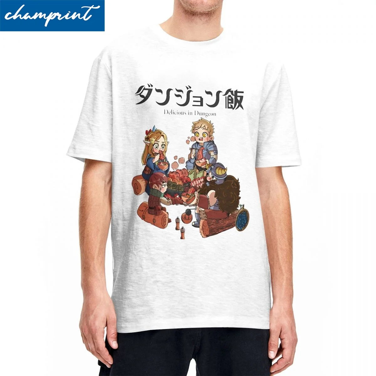 Dungeon Meshi Delicious In Dungeon Lets Eat T-Shirts for Men Women Cotton Tee Shirt Short Sleeve T Shirt New Arrival Tops