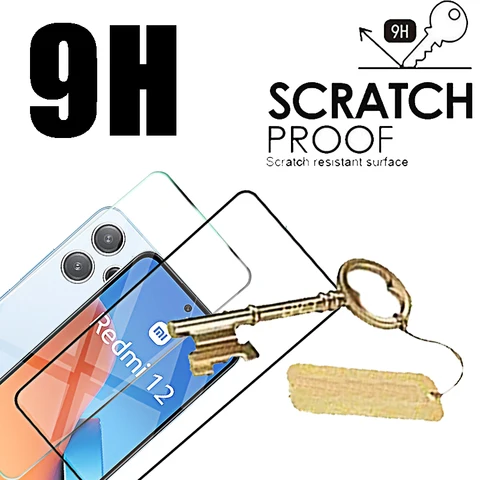 Закаленное стекло для Xiaomi Redmi 12 Note 12s 12 Pro Plus 12c 12 4g 5g C Защитное полное покрытие Клей 9H HD Защитная пленка для экрана