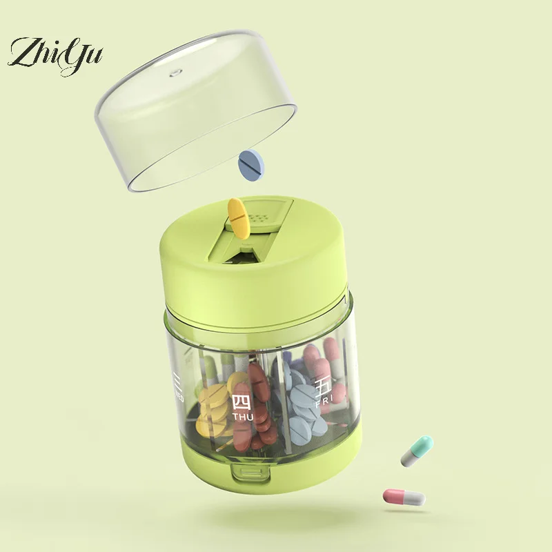 

2 In1 Pill Case Cutter Medicine Storage Tablet Splitters Portable Travel Pill Cases Dispenser Pills Box Organizer Container Box