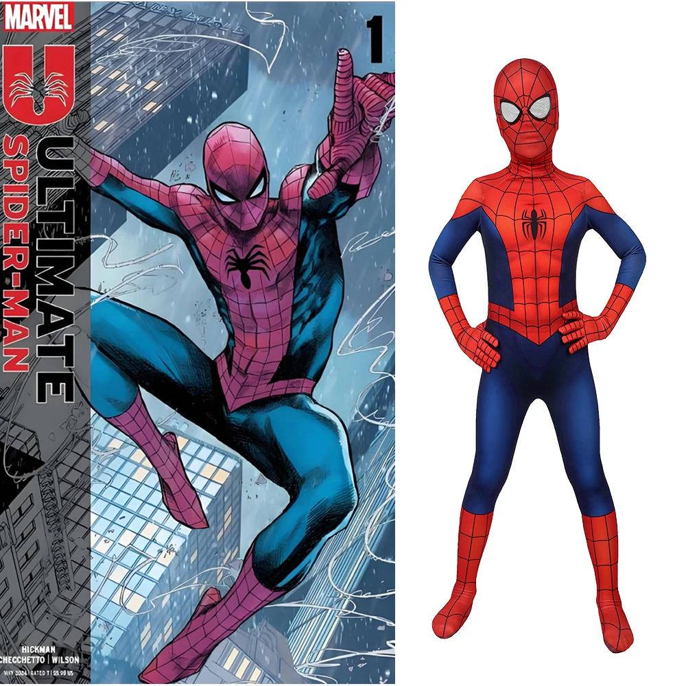 

Ultimate Spiderman Kids Cosplay Halloween Costume Boys Girl 3D Printed Spiderman Tights Full Bodysuit Halloween Outfits Children