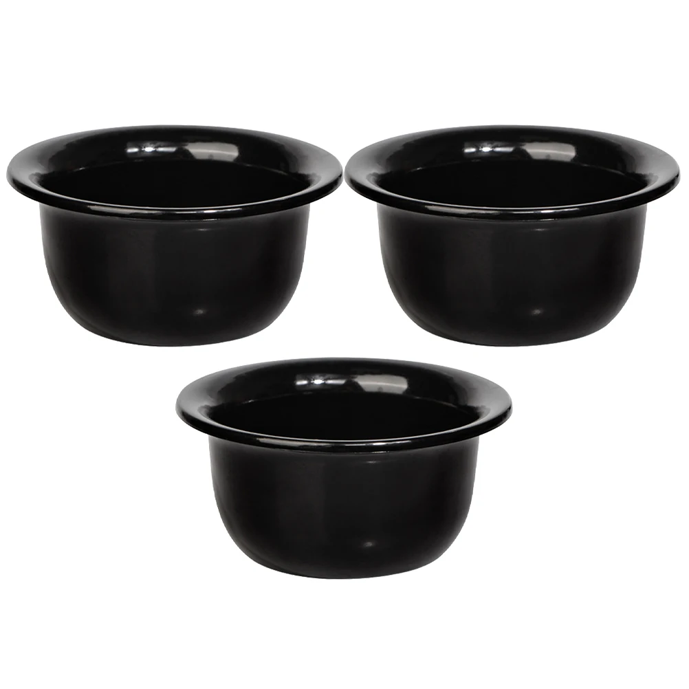 

3pcs Black Shaving Foam Bowl Men Razor Accessories Reusable Shave Bowl Durable Household Shaving Supplies Travel Stable Base