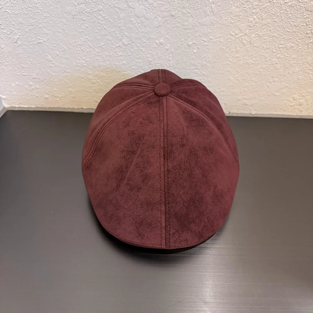 Japanese retro-style suede fabric sewn cap with sunshade, available in both men's and women's sizes, suitable for daily use.