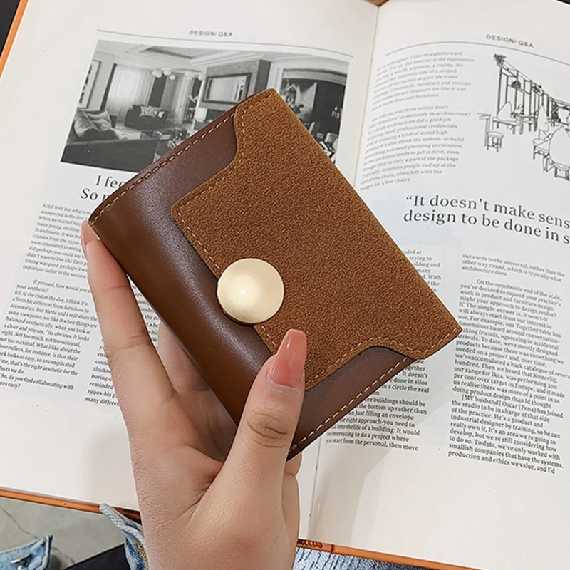 Women PU Leather Frosted Small Wallets Female Fashion Short Coin Money Purses Multi-Card Slot Holder Case Girls Clutch Bag