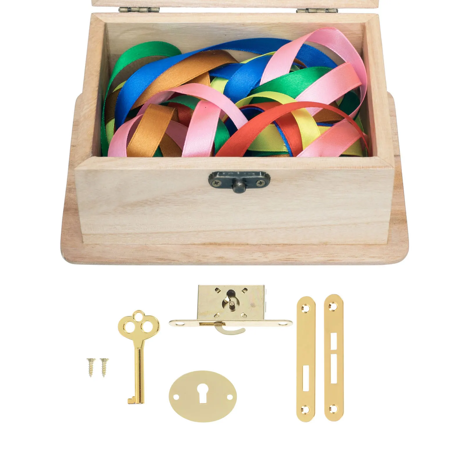 

2Sets Style Zinc Alloy Locks Jewelry Box Cabinet Decorative Hardware Sturdy Security Vintage Drawer Latch