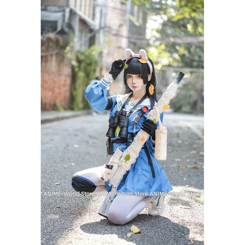 게임 블루 아카이브 카스미자와 미유 코스프레 의상 애니메이션 소녀 학교 드레스 크리스마스 할로윈 모자 가발 신발 모자