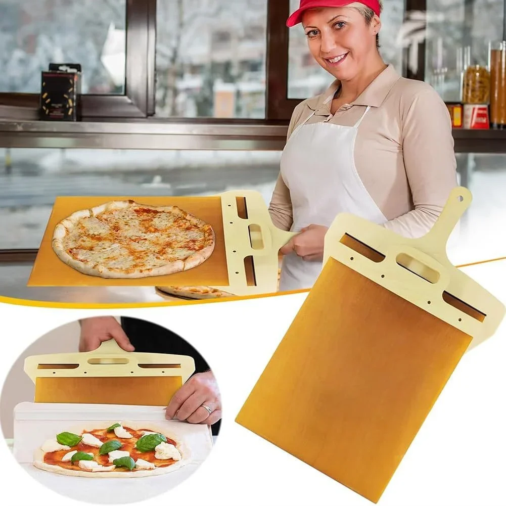 Sliding Pizza Peel Portable Sliding Pizza Shovel Pizza Slider Paddle Non-Stick  Spatula Paddle with High Temperature Cloth