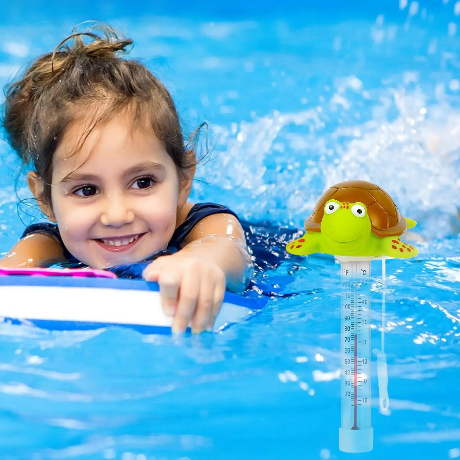Floating Pool Temperature Gauge Turtle Design Water Temperature Gauge Floating Easy Read Waterproof Measuring Device For Kids