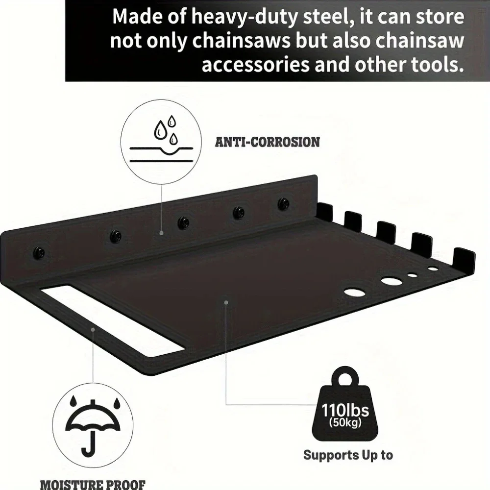 Electric saw storage rack, saw wall mounted rack box accessories, garage storage tools, black metal rack storage cabinet