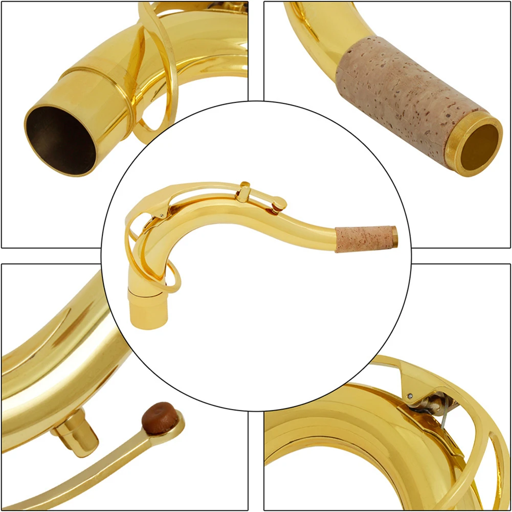 

100% Brand New Saxophone Neck Accessores Parts 165g 27.5mm Ajustable Alto Bend Neck Brass Gold In Color Resonant