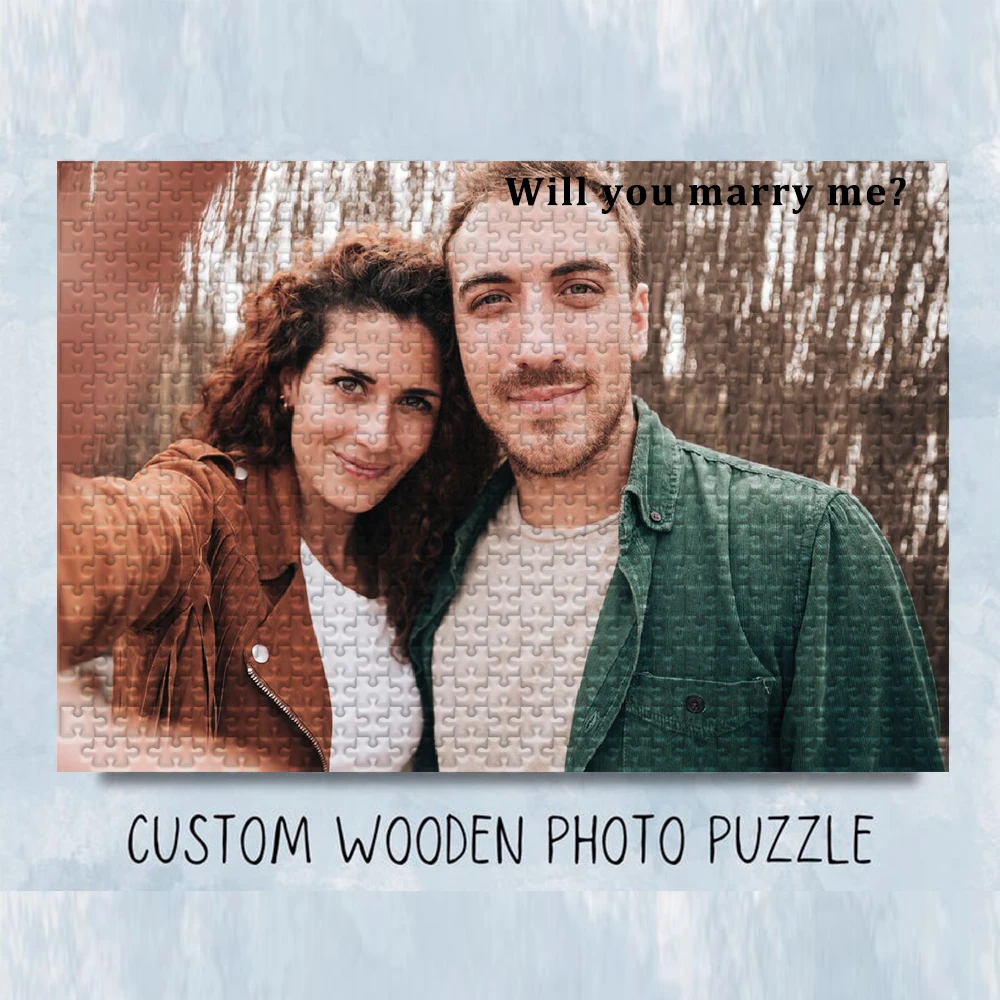 Make Your Own Wooden Photo Puzzle 35/300/500/1000pcs Custom Jigsaw for Family Game Night