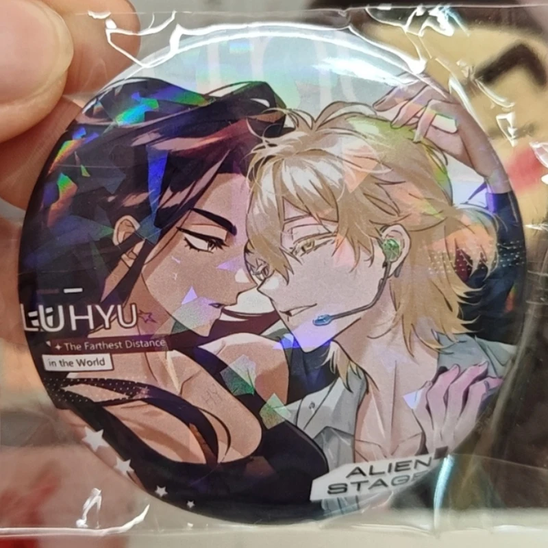 2025 أنيمي الغريبة المرحلة لوكا هيونا تأثيري شارة فلاش مزدوجة شعار Cartoon58mm بروش جمع هدية