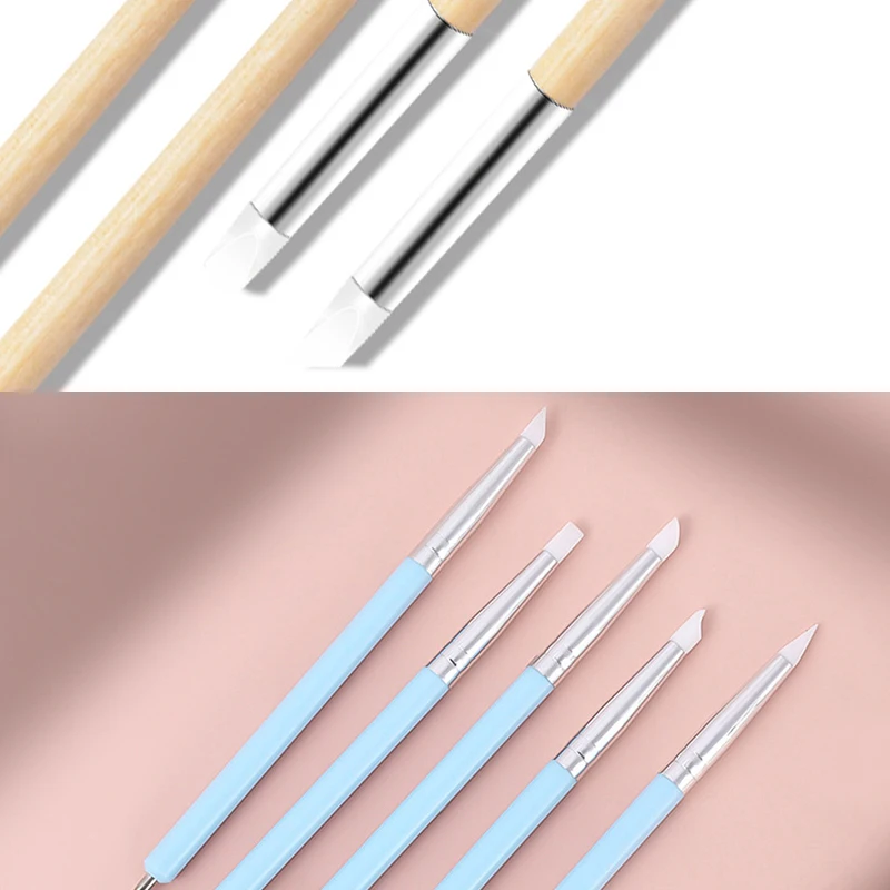 5Pcs/Set Double-Ended Dotting Tools Set Nail Art Embossing Tools Pottery Craft Art Silicone Brushes Pottery Clay Tool