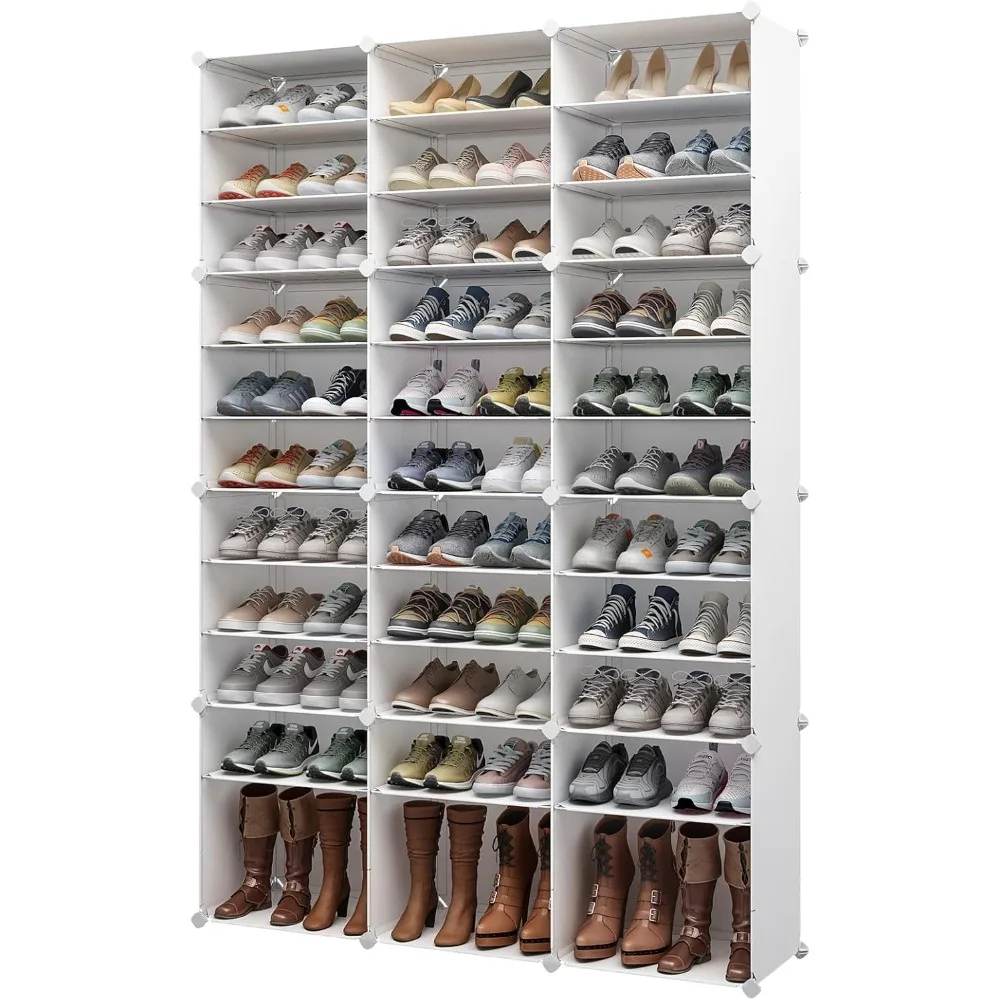 Shoe Rack Organizer 72 Pairs Shoe Cabinet Storage,Shoes Shelves for Living Room Bedroom Hallway, White