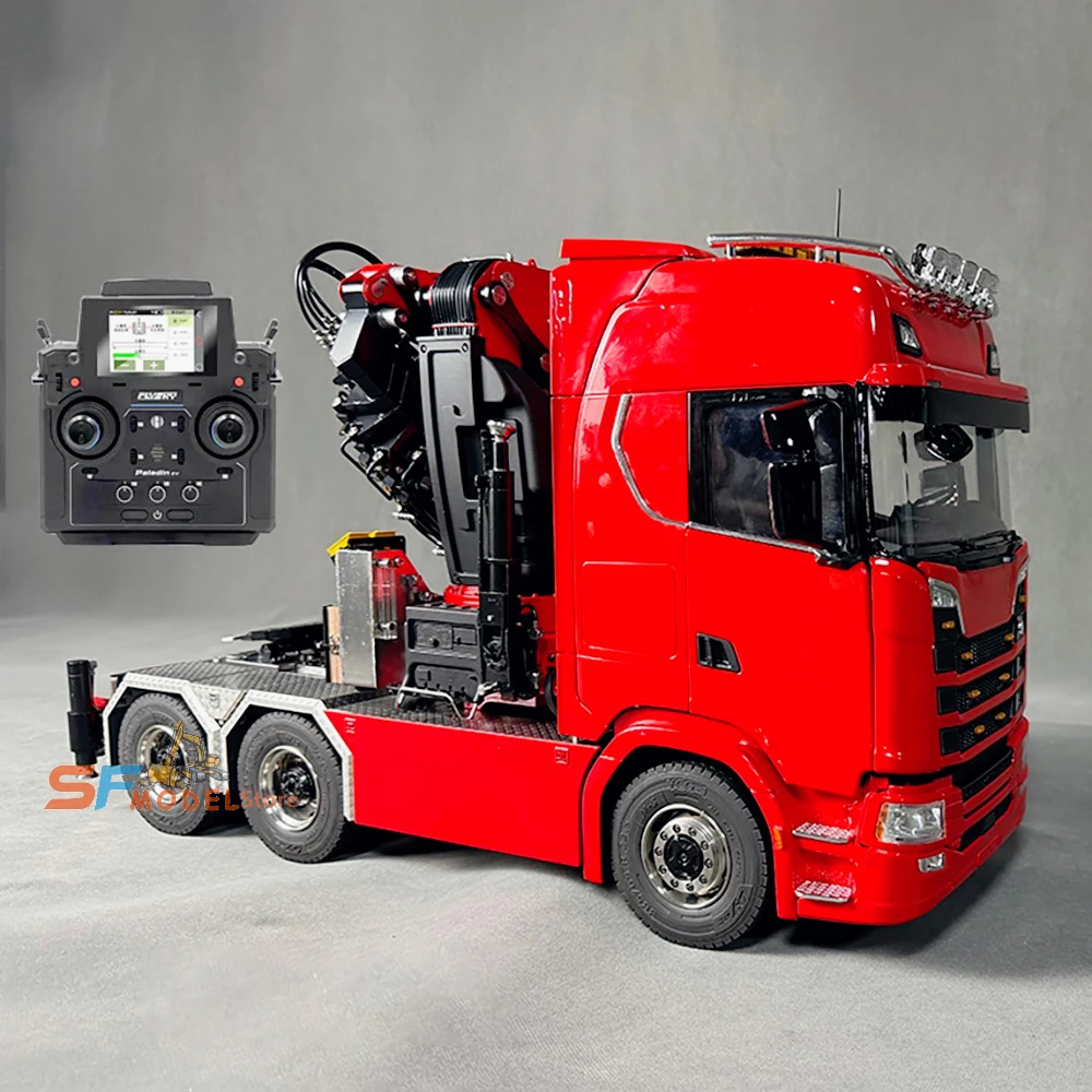 770S Hydraulic Crane Tractor Truck 1/14 6x6 RC Crane Truck RTR Airbag Suspension Metal Chassis 3-Speed ​​Gearbox RC Car Model