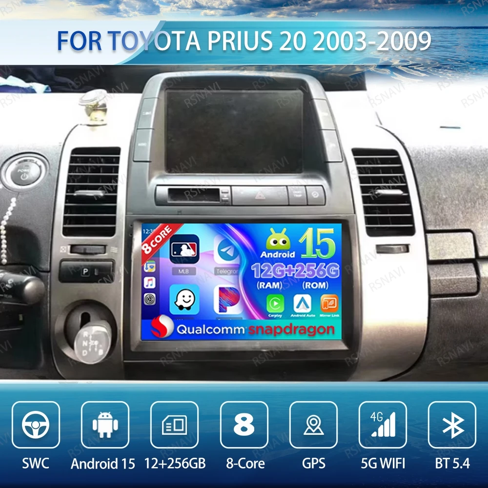 

Android 15 Car Radio For Toyota Prius 20 2003-2009 Navigation DVD 5G WIFI Viedo Player Multimedia DSP QLED Stereo Autoradio GPS