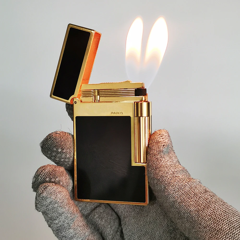 

Vintage Gas Lighters Metal Lacquer Double Flame Tobacco Smoking Cigarette Tools Ciger Accessories Men Father Birthday Gifts