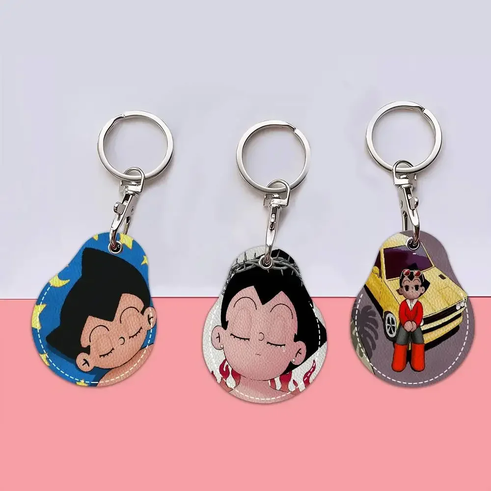 A-Astro-Boy Retro-Sci-Fi New Key Holder PU Leather Key Pouch Slim Housekeeper Key Access Entrance Guard Card Protecter Holder