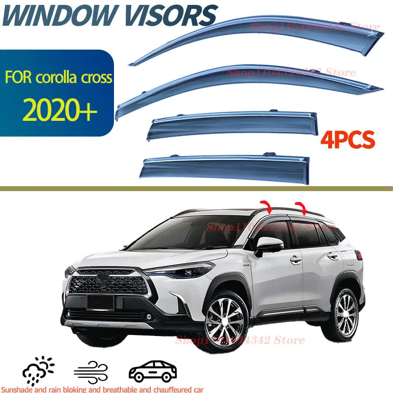 

For Corolla Cross 2020+ Window visors Rain water prevention; Covering the sunlight; Anti fog; Snow prevention