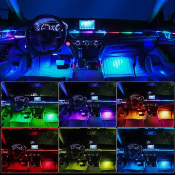 10/14/18 v 1 LED auto ambientní světla 213 64 barev RGB Symphony Streamer Bluetooth duhové akrylové pásky sada atmosférických lamp 12V 10 nejlepší prodej Osvětlení interiéru BMW F40 - №9