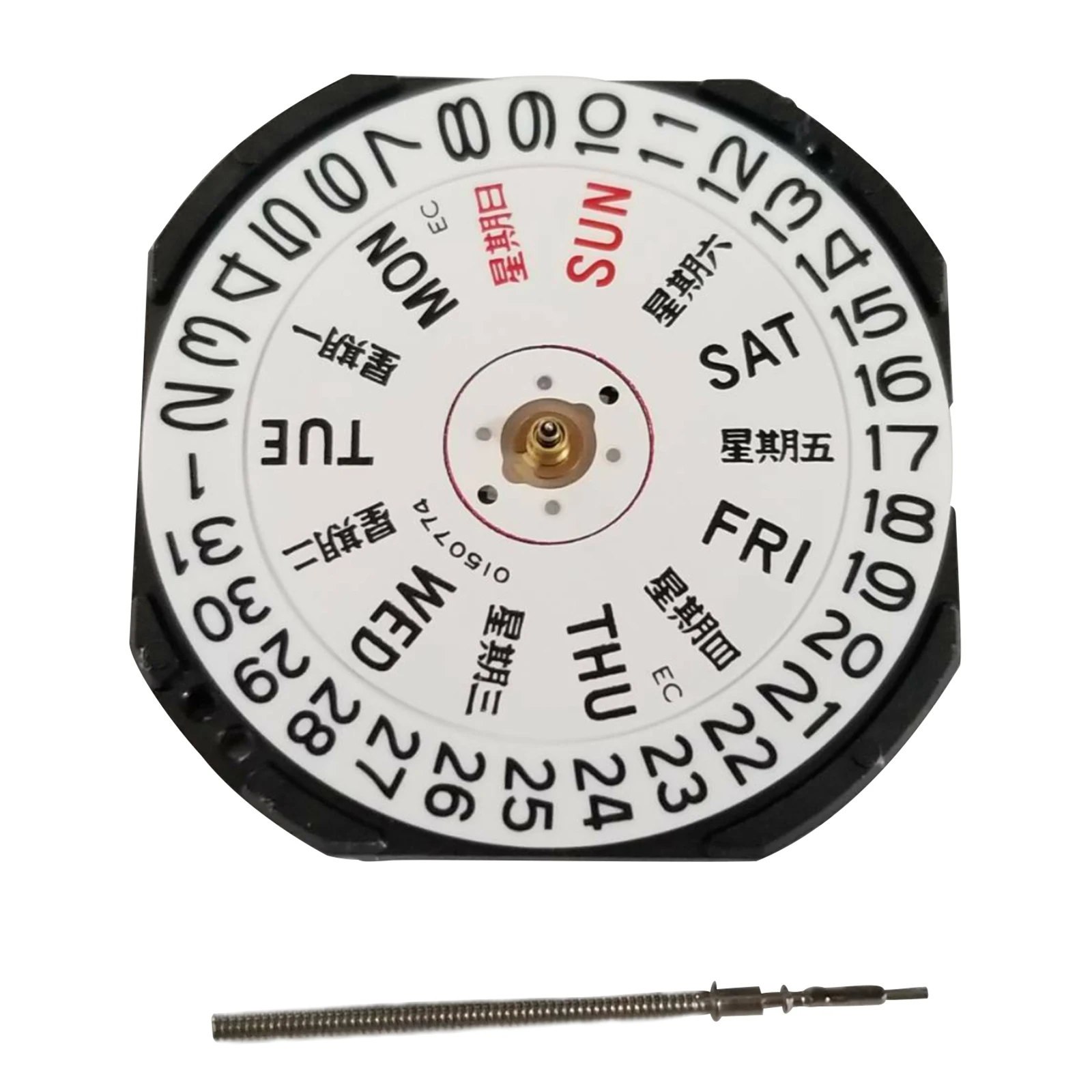 1Pc 3 lancette data giorno 26,6mm movimento orologio al quarzo con stelo giorno data e batteria per Seiko 7N43A V343 V348 V743 Y143 sostituzione