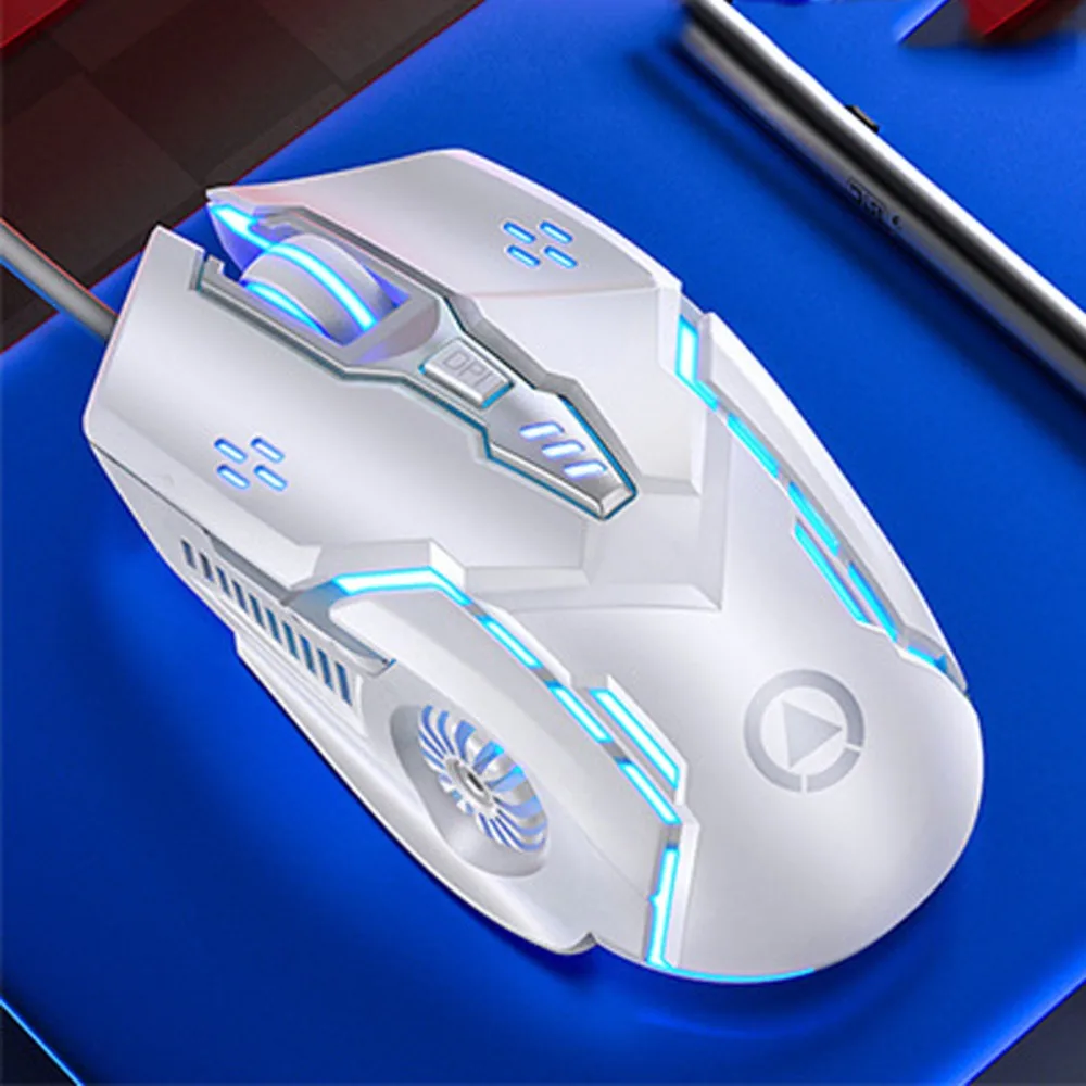 Vloeiende kleurrijke lichte bedrade muis Verlichte ergonomie USB-muis Mechanische stille computermuizen PC-laptop