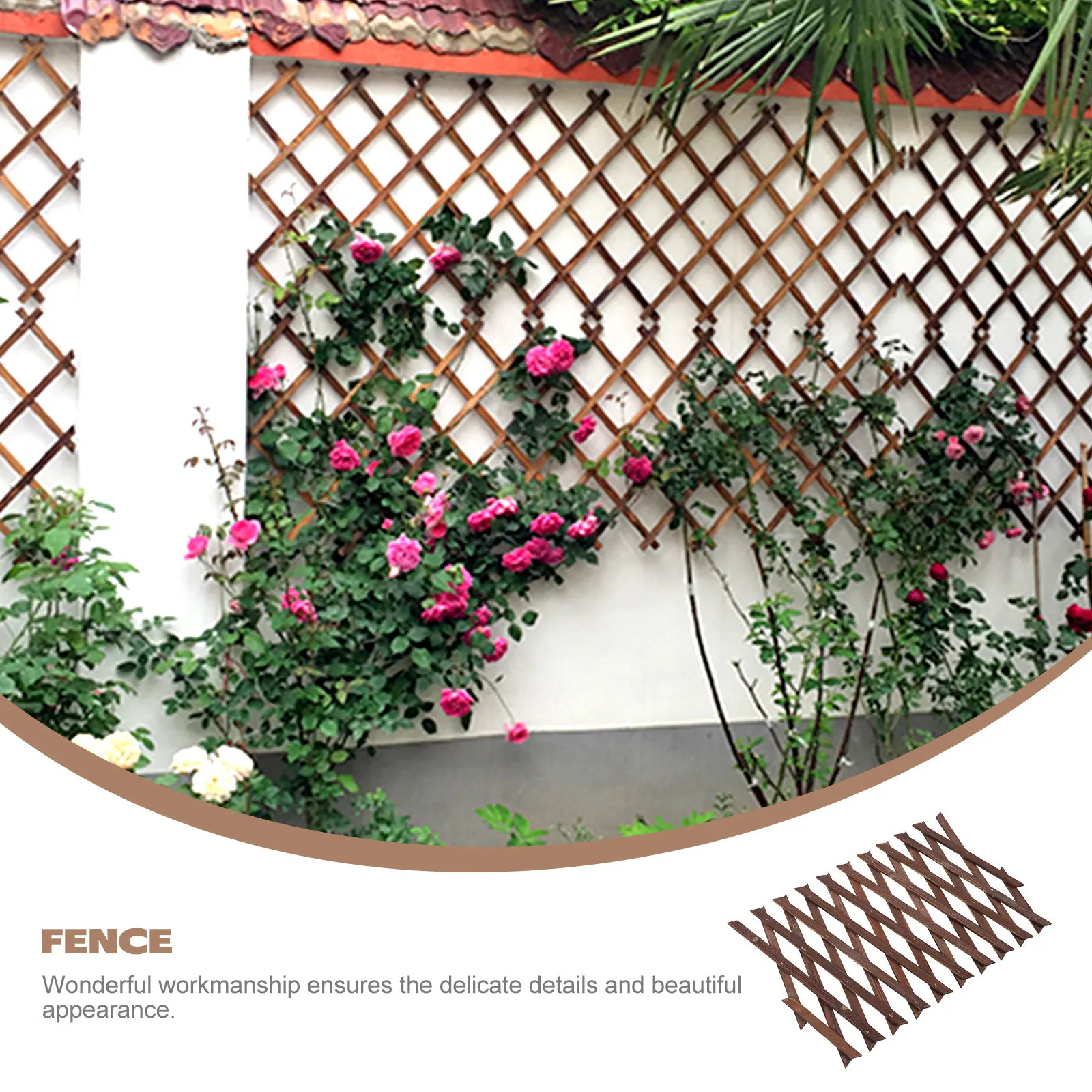 

1pcs Wooden Fence Panel Outdoor Privacy Screen Garden Edging Fences Yard Decor Landscape Fence Courtyard Partition Garden