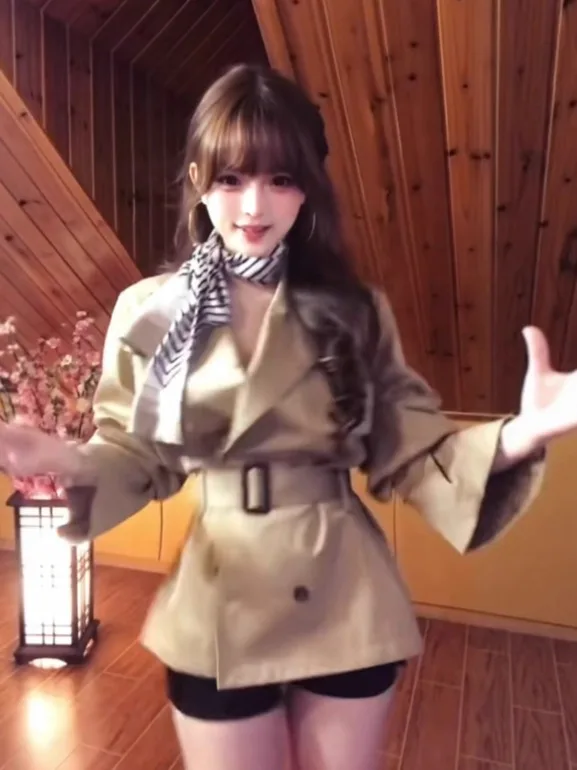 

Модное женское пальто в ретро-стиле с зауженной талией, приталенное, двубортное, средней длины, весна 2026, популярная верхняя одежда