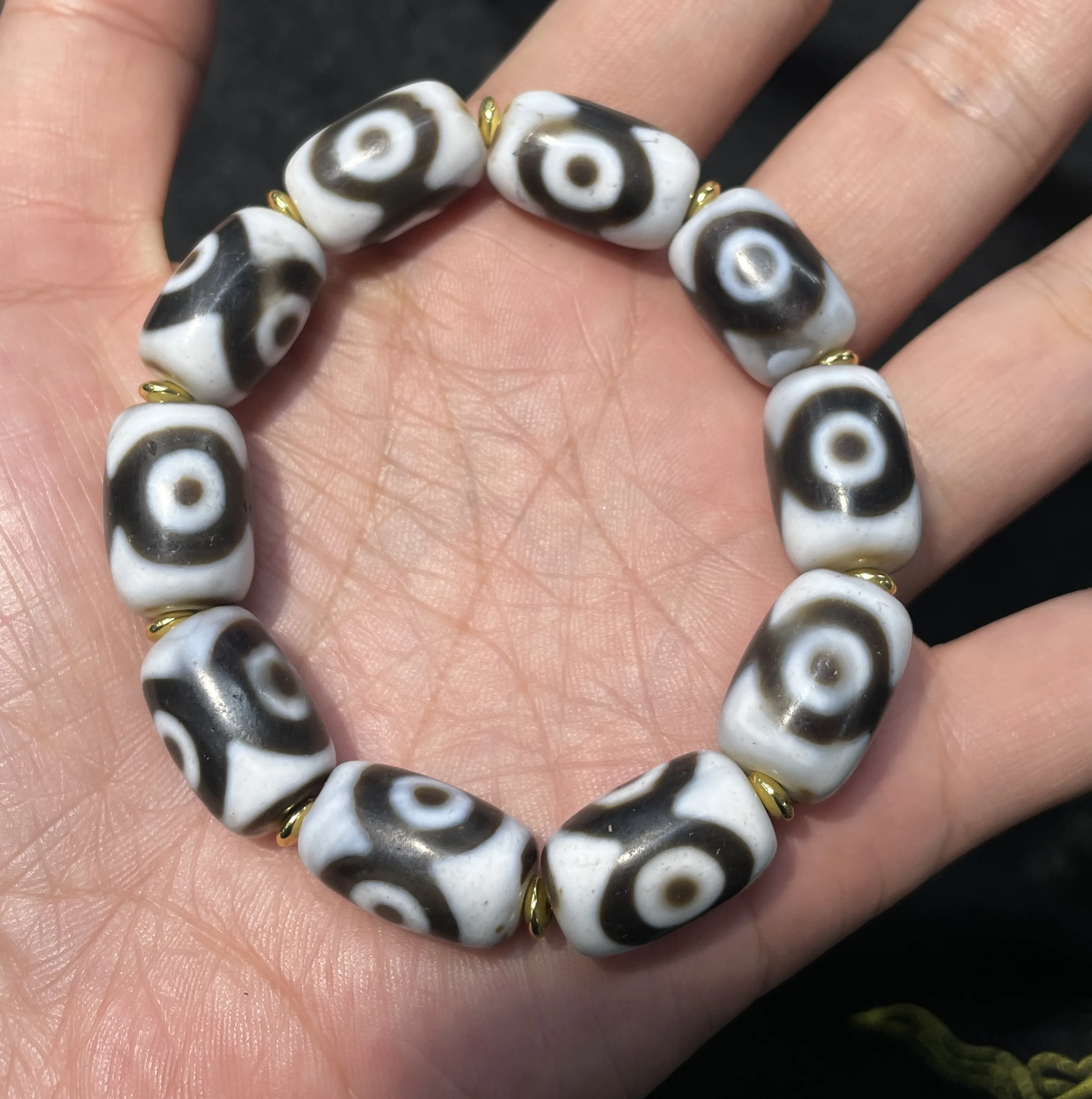 Ultra Energy Tibetan Top Old Agate Tiger Tooth 3 Eyed Wisdom Big Bucket SH dzi Bead MEN 2024 Bracelet 4A++ LKbrother Talisman