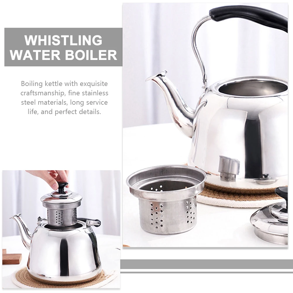

Stainless Steel Kettle 1 5L Large Capacity Tea Strainer Water Boiler Stovetop Kettle Easy Clean Heat