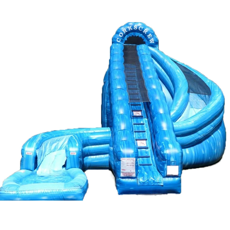 Commercial Manufacturer Inflatable Corkscrew Dry Pool Water Slide