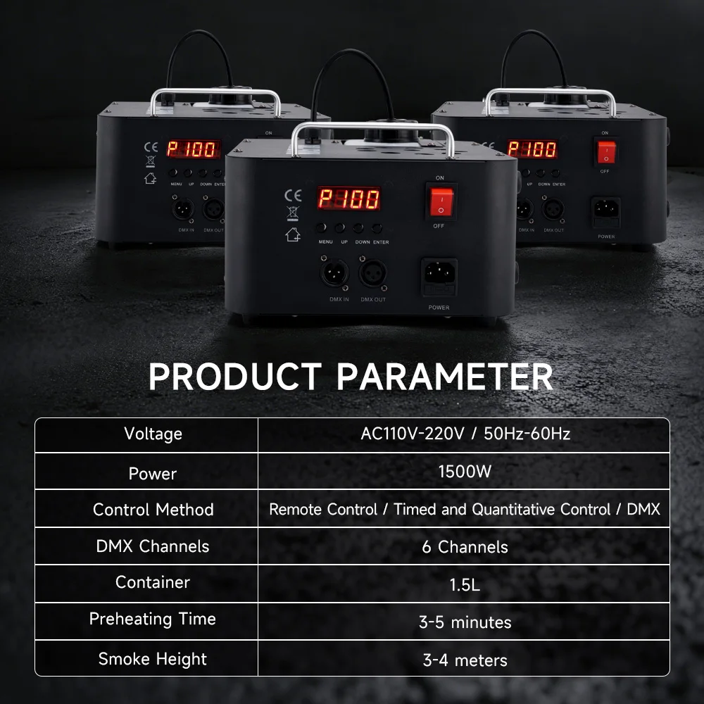Areyourshop 1500W 3In1 LED Light Smoke Fog Machine Stage Fogger DJ Spray Smoke Stage Effect