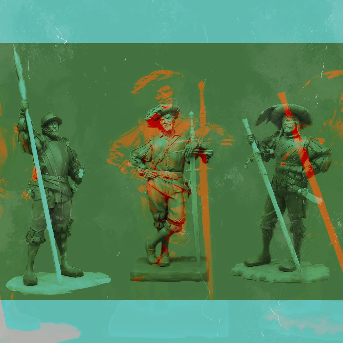 

75MM resin unpainted model kit, European hipsters (3 people) unfinished and unpainted GK, )