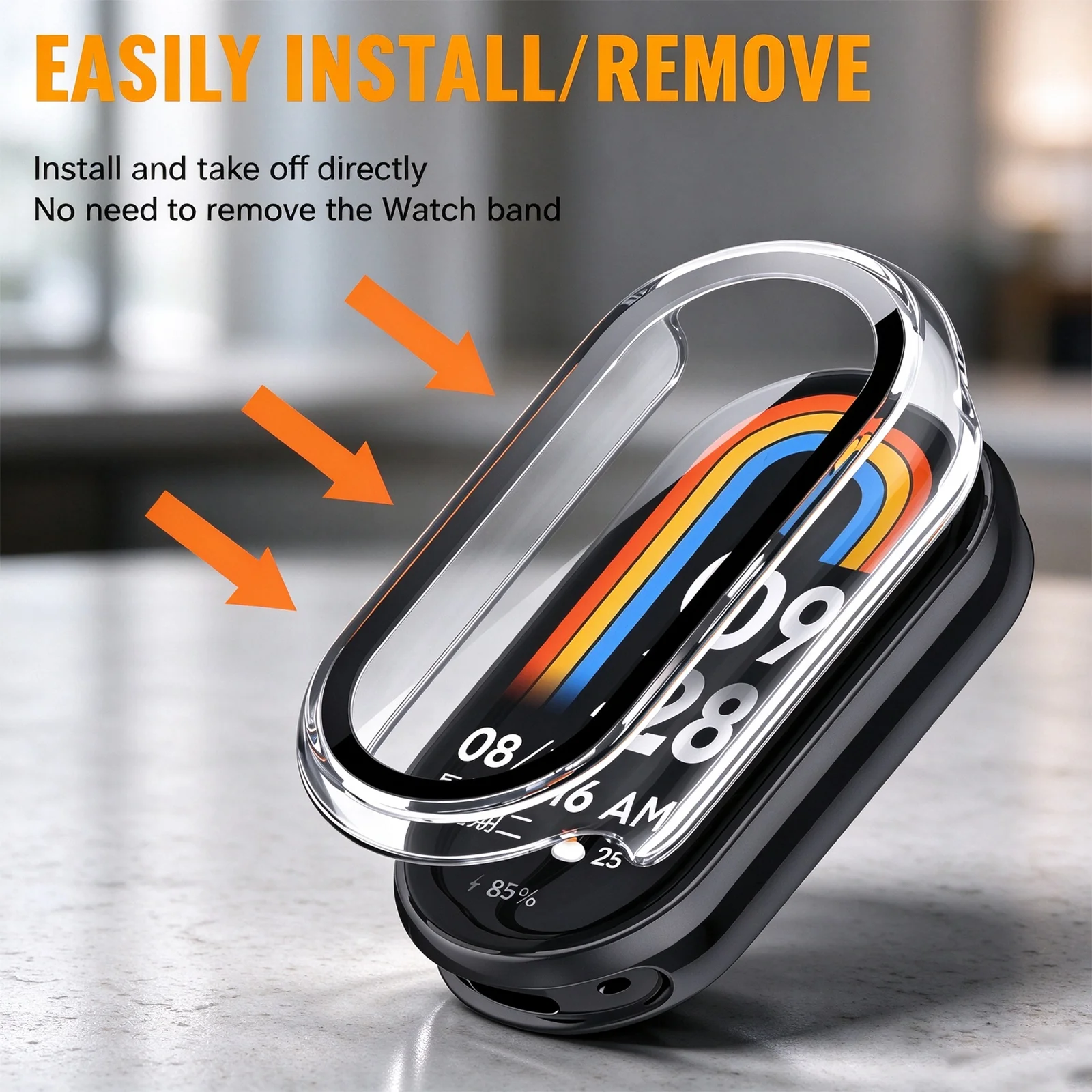 2PC, For Xiaomi Smart Band 11 Standard Version Case With Built-in Screen Protector Anti-Scratch Anti-Fall Protective Shell