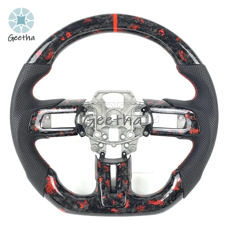 

For Ford Mustang GT Upgraded Forged Carbon Fiber Steering Wheel Sport Car Interior 2019 2020 2021 2022 2023