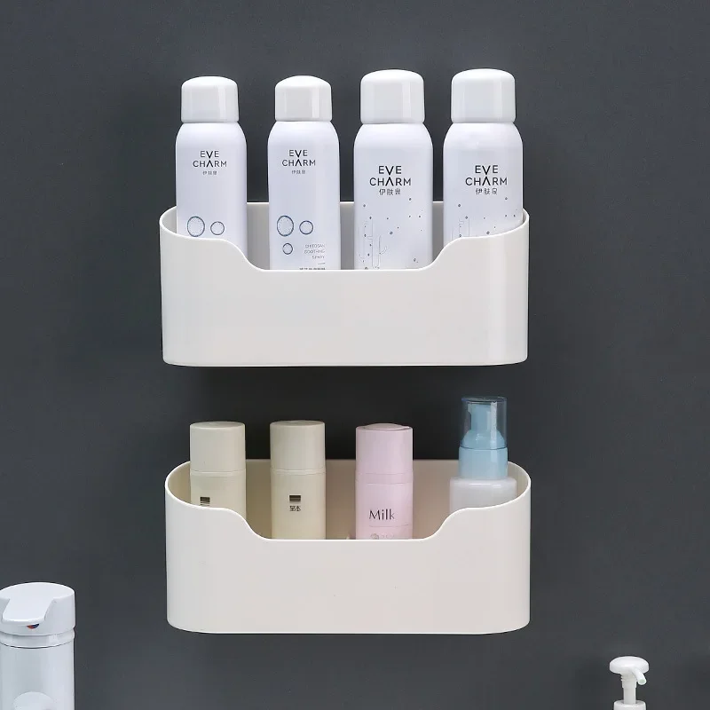 Self Adhesive Bathroom Storage Box Wall Mounted Kitchen Basket Rack for Door Fridge Organizer Letter Holder Storage Basket