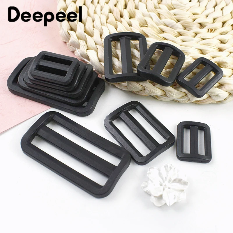 

20/50/100Pcs 20-50mm Black Plastic Buckles Backpack Strap Tri-Glide Slider Clasp Pet Collar Belt Adjust Buckle Crafts Accessory