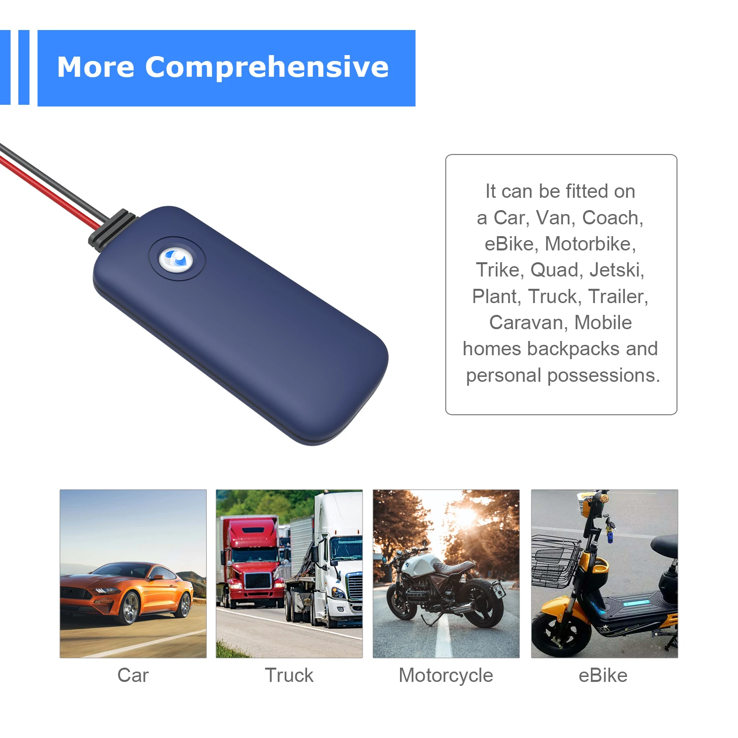 Motorcycle GPS Tracker 2G Real-time Tracking Vehicle Locator Car Truck for Fleet Management Auto Finance.Requires A Fee For Use