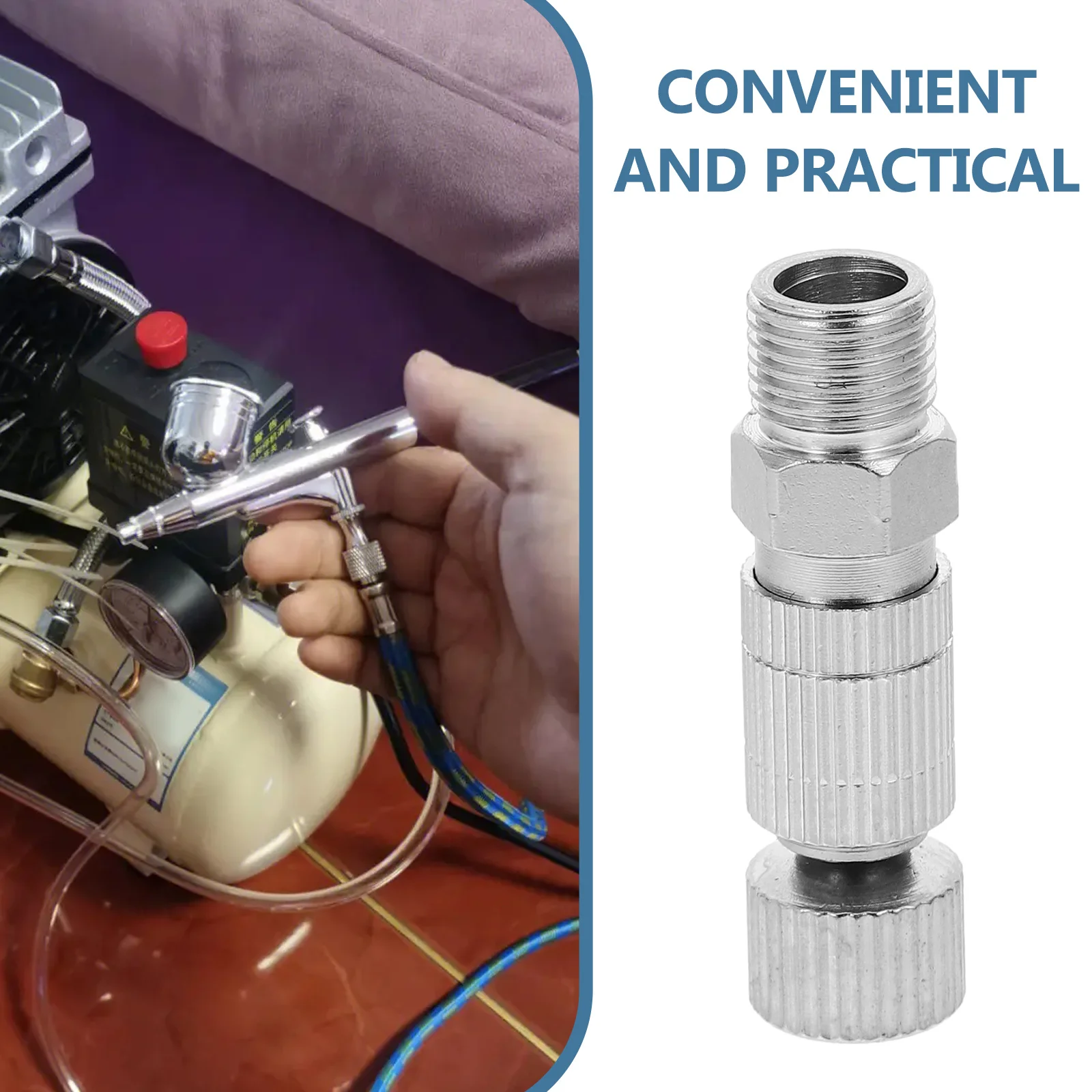 

Airbrush Connector Silver Quick Release Self-Lock Hose Adapter Automatic Shutoff Professional Airbrush Hose Adapter