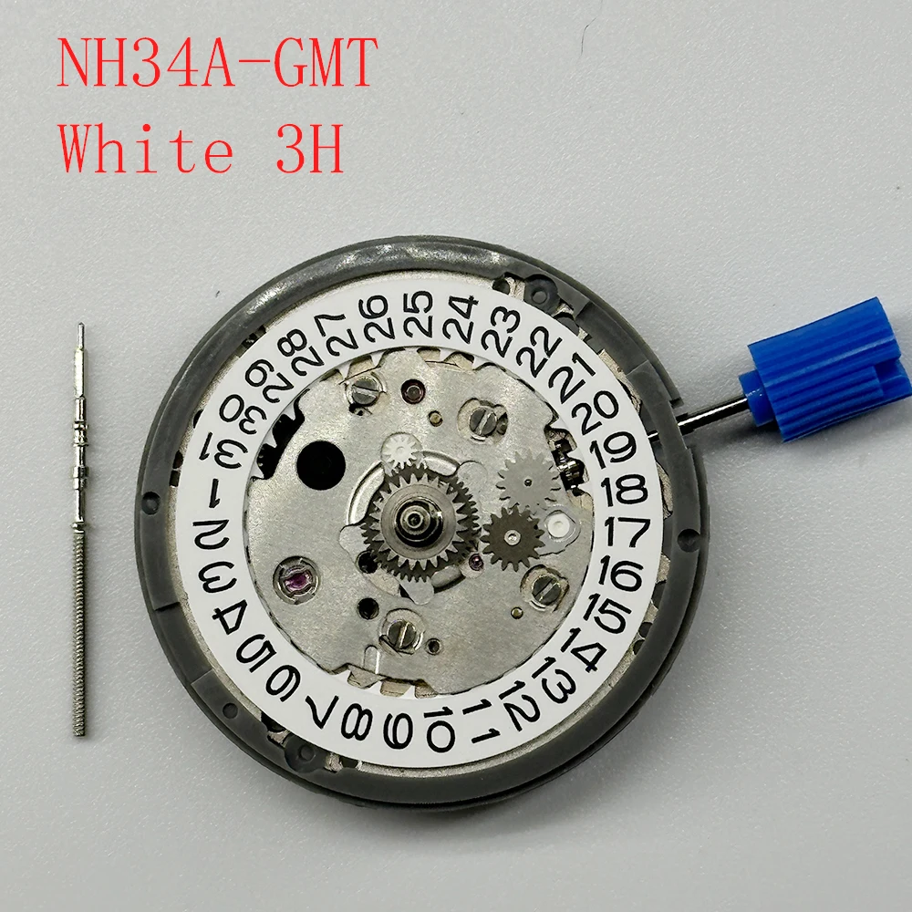 Japan Genuine GMT NH34 Movement Automatic 24 Jewels Mod Mechanical Watch Movement NH34A 24H GMT Hands Date At 3:00 Standard GMT