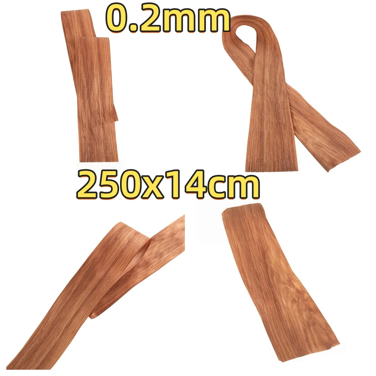 Natural Rosewood Grain Veneer, 0.2mm, 250x14cm, For Musical Instrument Veneering & Furniture Refinishing.