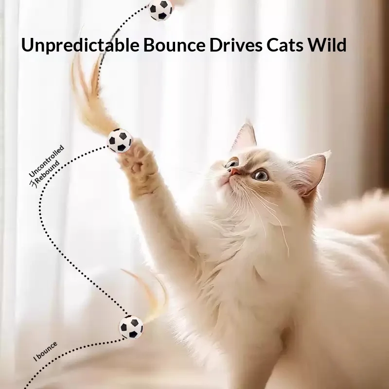 Cat elastic ball badminton feather ball rubber ball interactive toy cat teaser self-amusing boredom-relieving pet toy ball