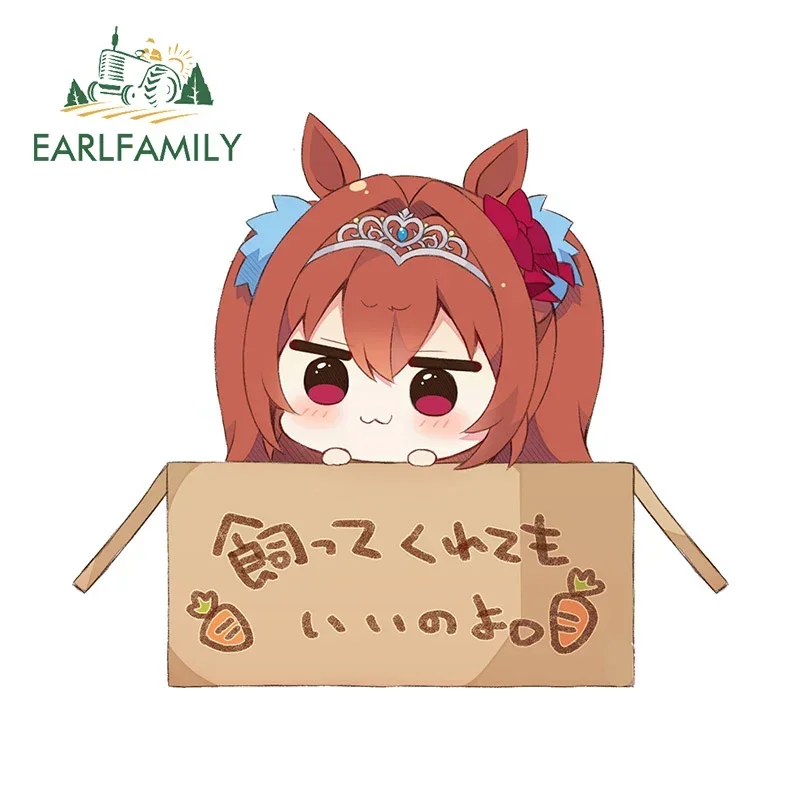 EARLFAMILY 13cm X 11.4cm For Anime Cute Girl Daiwa Scarlet Car Stickers Fashionable Sunscreen Decals Vinyl Car Door Protector