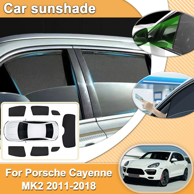 

For Porsche Cayenne 92A Body Kit E2 MK2 2011-2018 Accessories Car Mesh Sunshades Curtain Window Covers Anti-mosquito Sun Shade