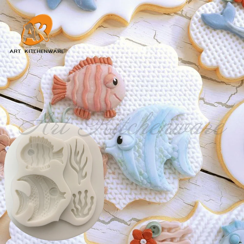 Octopus and Seahorse Silicone Fondant Mold Ocean Animal Theme Fondant Cake Decoration Gum Paste Chocolate Mould