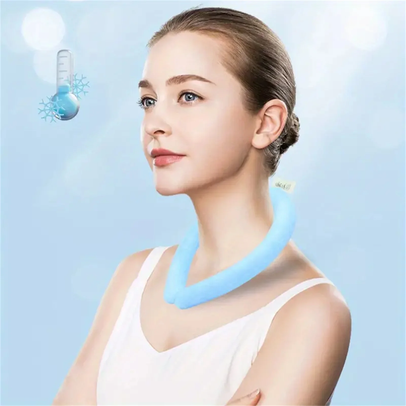 Summer Neck Cooling Tube Wearable Ice Cooling Neck Wraps for Outdoor Indoor Hot Weather