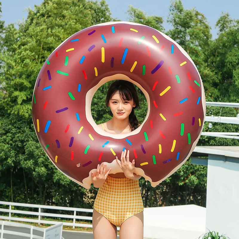 Donut Inflatable Pool Toys Summer Swimming Floating Mattress Outdoor Beach Water Play Inflatable Swimming Ring for Kids Adults